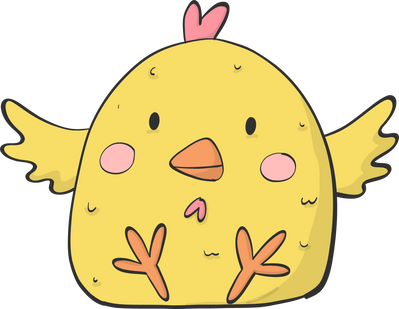 Easter png doodle, clip art of cute baby chick